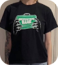 black T-shirt with green print